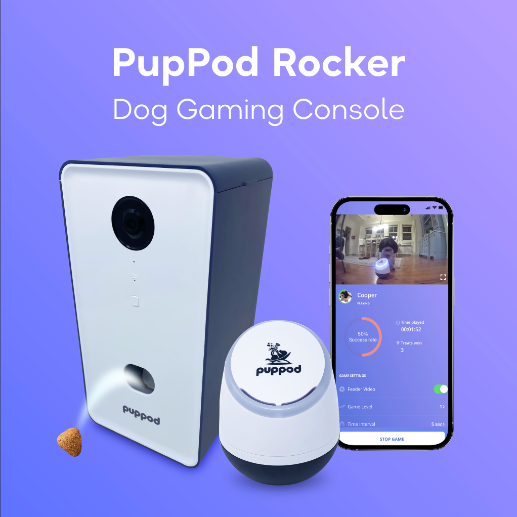 PupPod Gaming, Training, and Enrichment System for Dogs - Positive Reinforcement Puzzle Toy, Video Feeder, and Mobile App